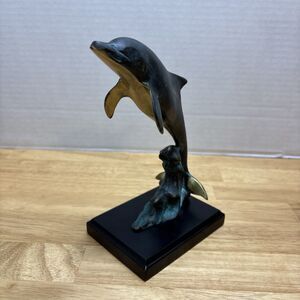 Vintage Brutalist Bronze Dolphin Sculpture Circa 1970s & by SPI Home Gallery